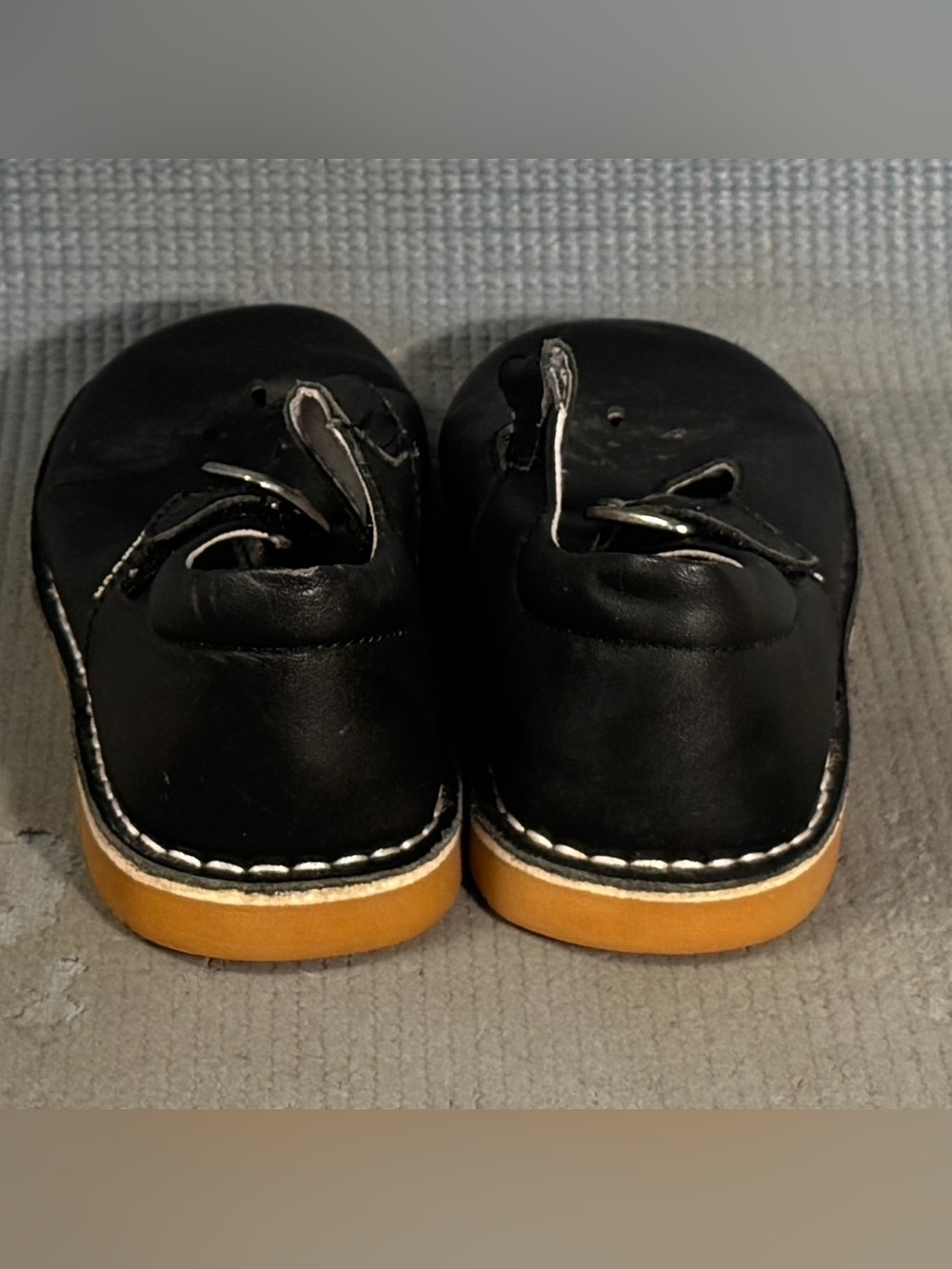 L'Amour Black Leather T-Strap Mary Jane Slip On Shoes Kid’s Size 13C - Picture 8 of 10